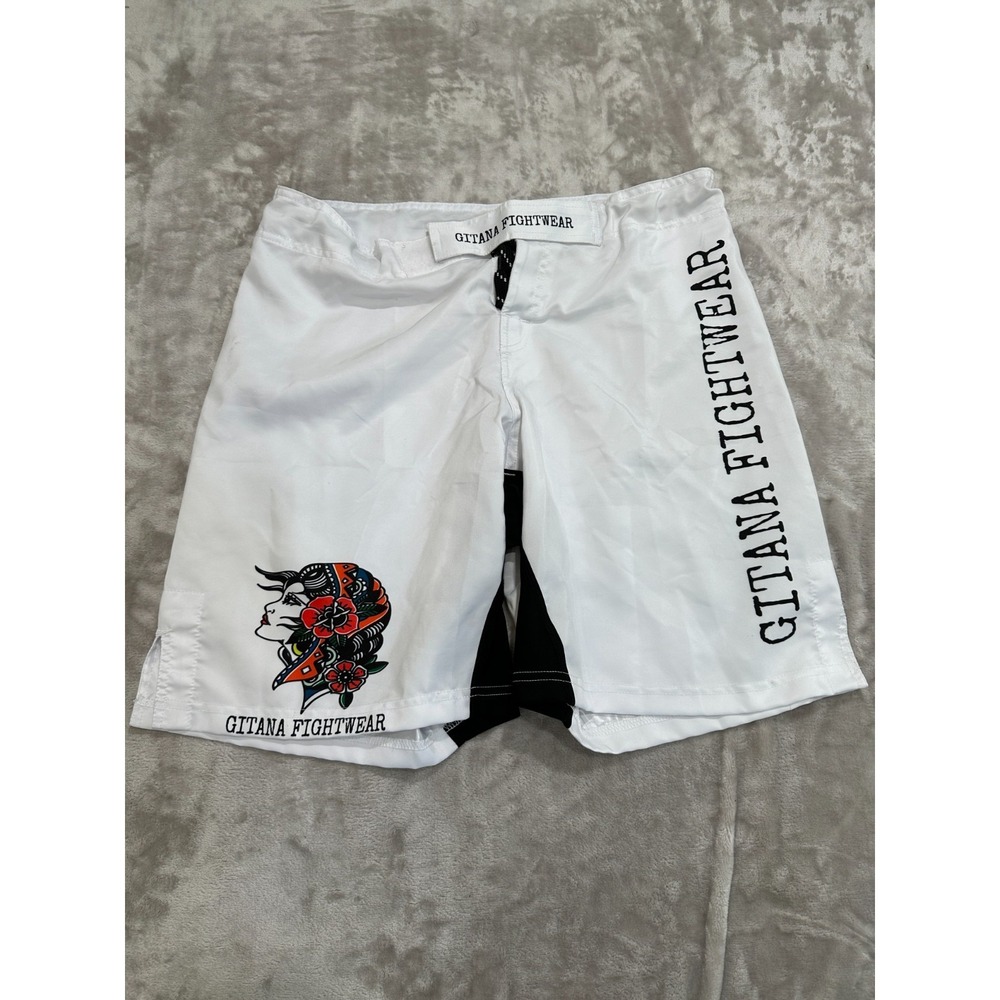 Jiu Jitsu‎ BJJ No Gi NoGi Shorts Men's Size XL White Gypsy Gitana Fightwear NWOT